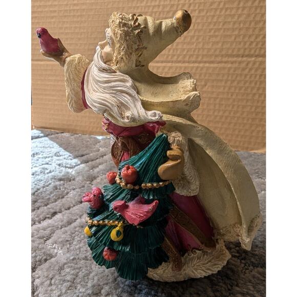 Midwest Cannon Falls VTG Santa Figurine With Tree Cardinals Old World Saint 7" - Picture 2 of 8